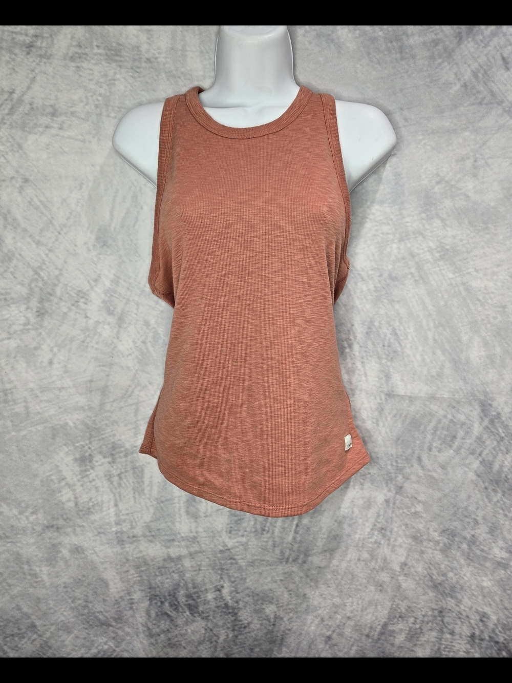 Vuori women's Sunrise High Neck Tank in terracotta